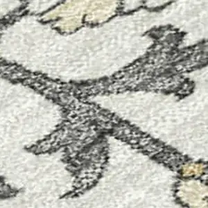 Photo of Teal Blue And Ivory Floral Medallion Washable Indoor Outdoor Area Rug