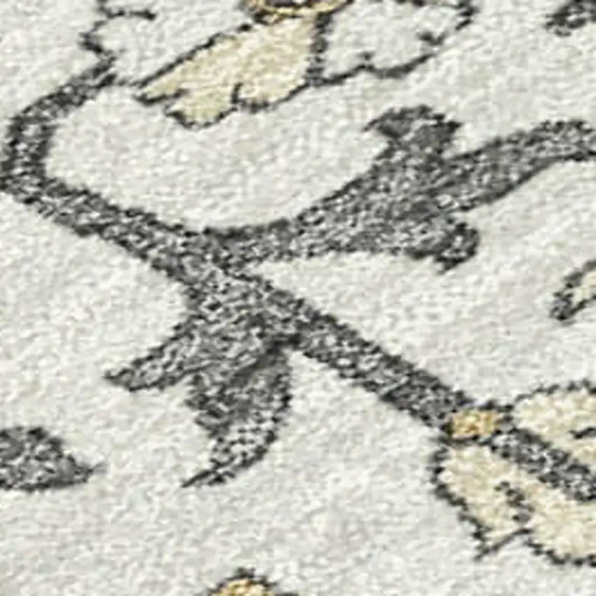 Teal Blue And Ivory Floral Medallion Washable Indoor Outdoor Area Rug Photo 2