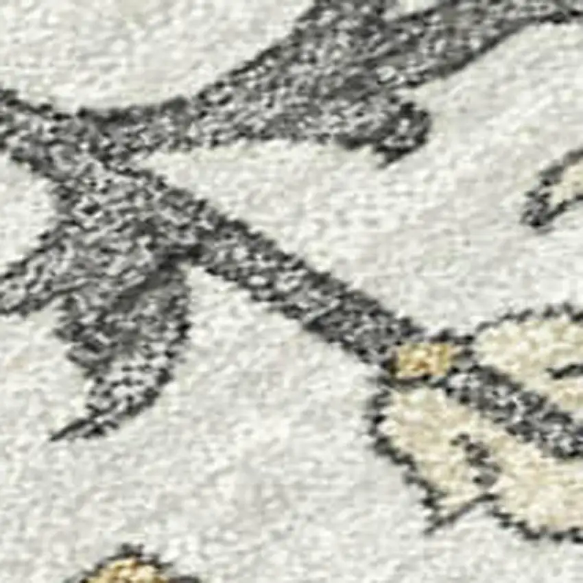 Teal Blue And Ivory Floral Medallion Washable Indoor Outdoor Area Rug Photo 1