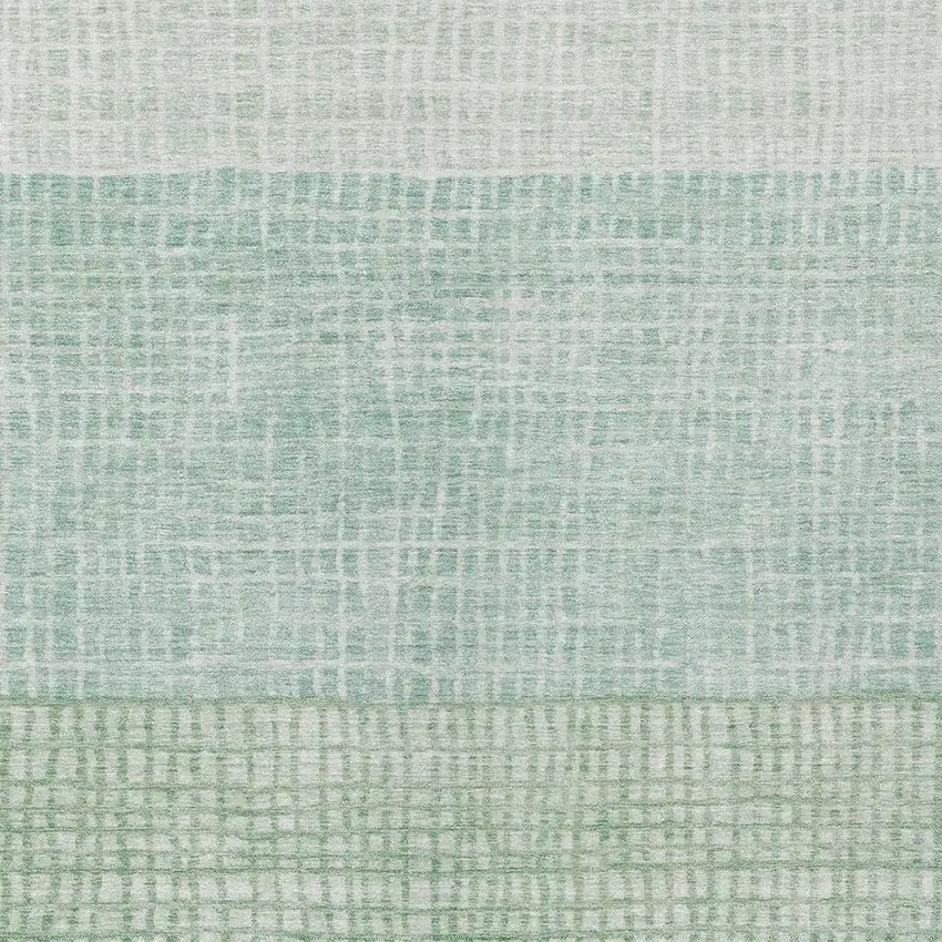 Teal Blue And Ivory Geometric Washable Indoor Outdoor Area Rug Photo 4