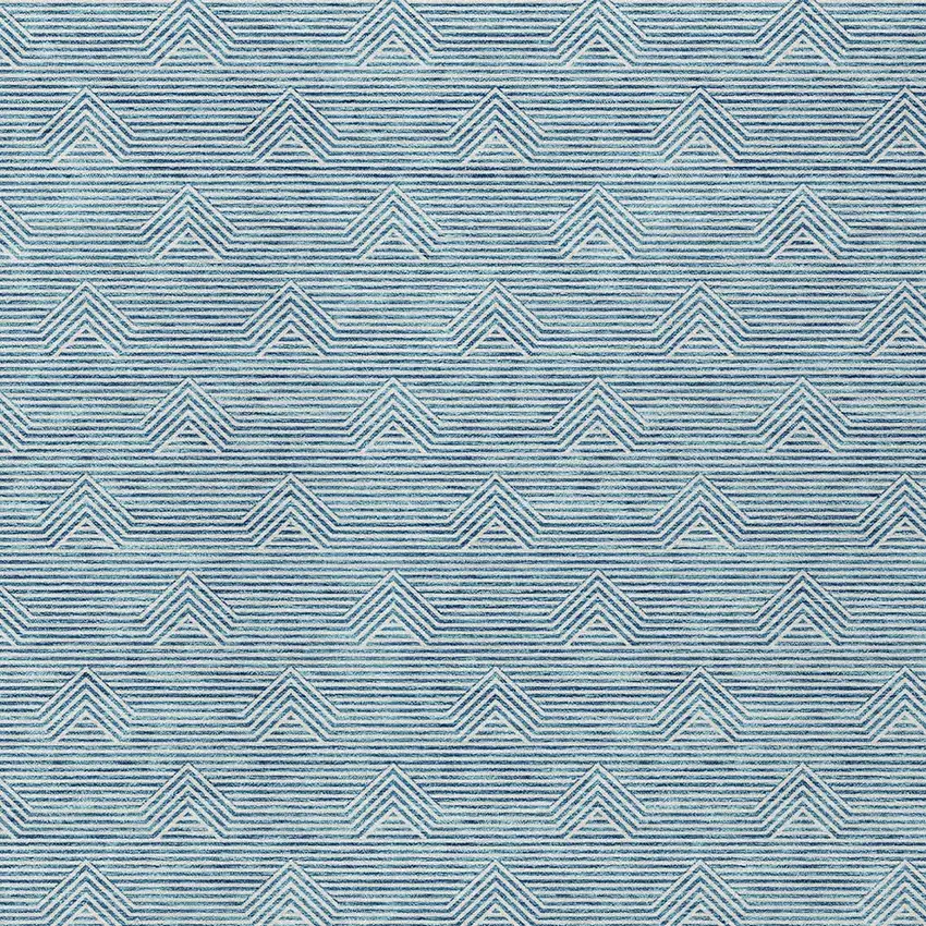 Teal Blue And Ivory Geometric Washable Indoor Outdoor Area Rug Photo 6