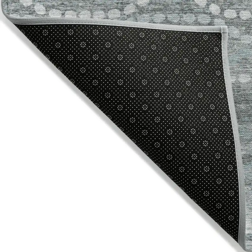 Teal Blue And Ivory Ogee Washable Indoor Outdoor Area Rug Photo 7