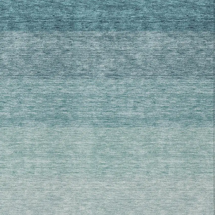 Teal Blue And Ivory Ombre Washable Indoor Outdoor Area Rug Photo 5