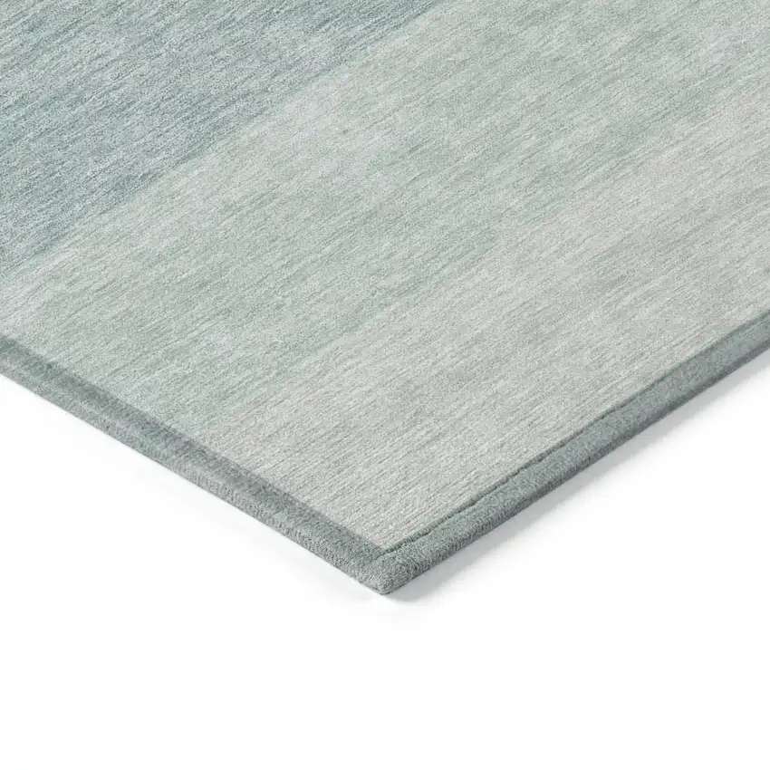 Teal Blue And Ivory Ombre Washable Indoor Outdoor Area Rug Photo 4