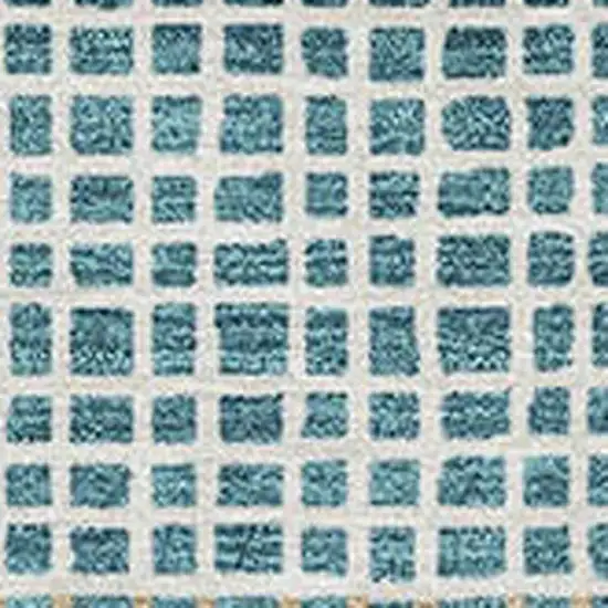 Teal Blue And Ivory Striped Washable Indoor Outdoor Area Rug Photo 3