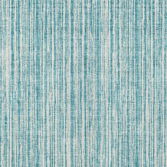 Teal Blue And Ivory Striped Washable Indoor Outdoor Area Rug Photo 4