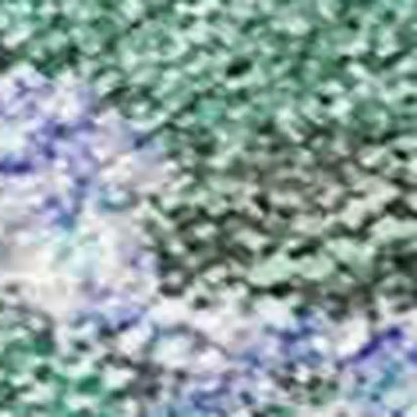 Teal Blue And Mint Green Abstract Washable Indoor Outdoor Area Rug Photo 4