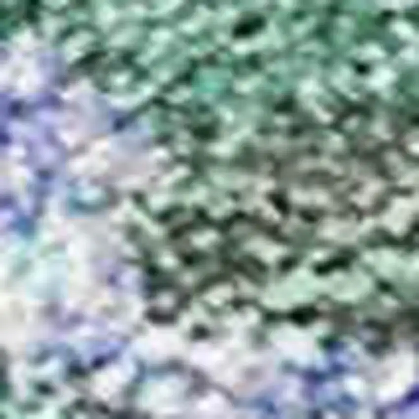 Teal Blue And Mint Green Abstract Washable Indoor Outdoor Area Rug Photo 3