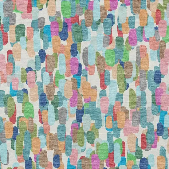 Teal Blue And Navy Blue Abstract Washable Indoor Outdoor Area Rug Photo 2