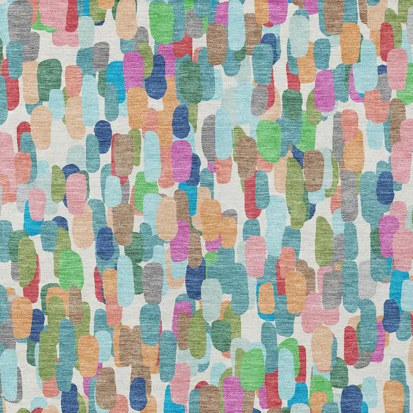 Teal Blue And Navy Blue Abstract Washable Indoor Outdoor Area Rug Photo 2