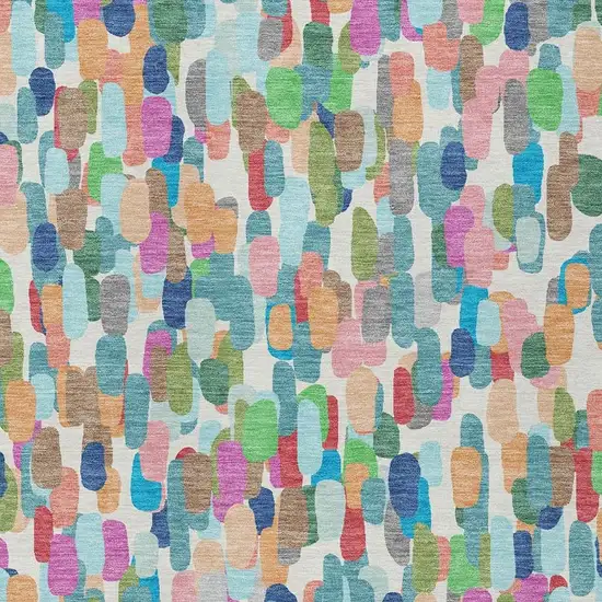 Teal Blue And Navy Blue Abstract Washable Indoor Outdoor Area Rug Photo 2