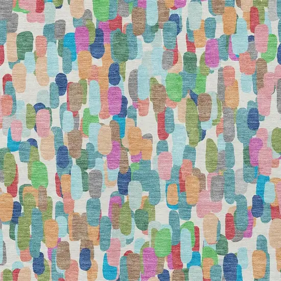 Teal Blue And Navy Blue Abstract Washable Indoor Outdoor Area Rug Photo 2