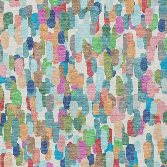 Teal Blue And Navy Blue Abstract Washable Indoor Outdoor Area Rug Photo 2
