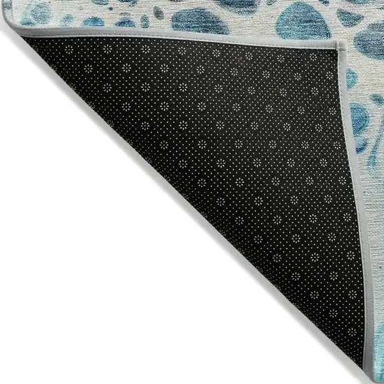 Teal Blue And Navy Blue Nautical Washable Indoor Outdoor Area Rug Photo 4