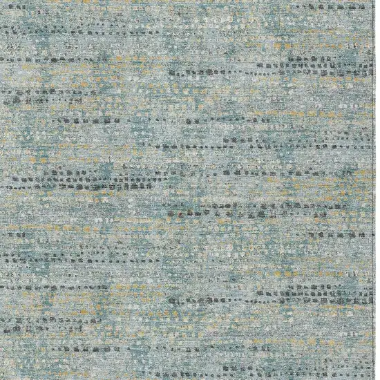 Teal Blue And Pewter Abstract Washable Indoor Outdoor Area Rug Photo 2