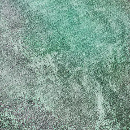 Teal Blue And Purple Abstract Washable Indoor Outdoor Area Rug Photo 7