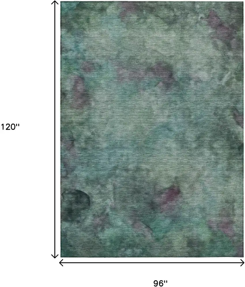 Teal Blue And Purple Abstract Washable Indoor Outdoor Area Rug Photo 3