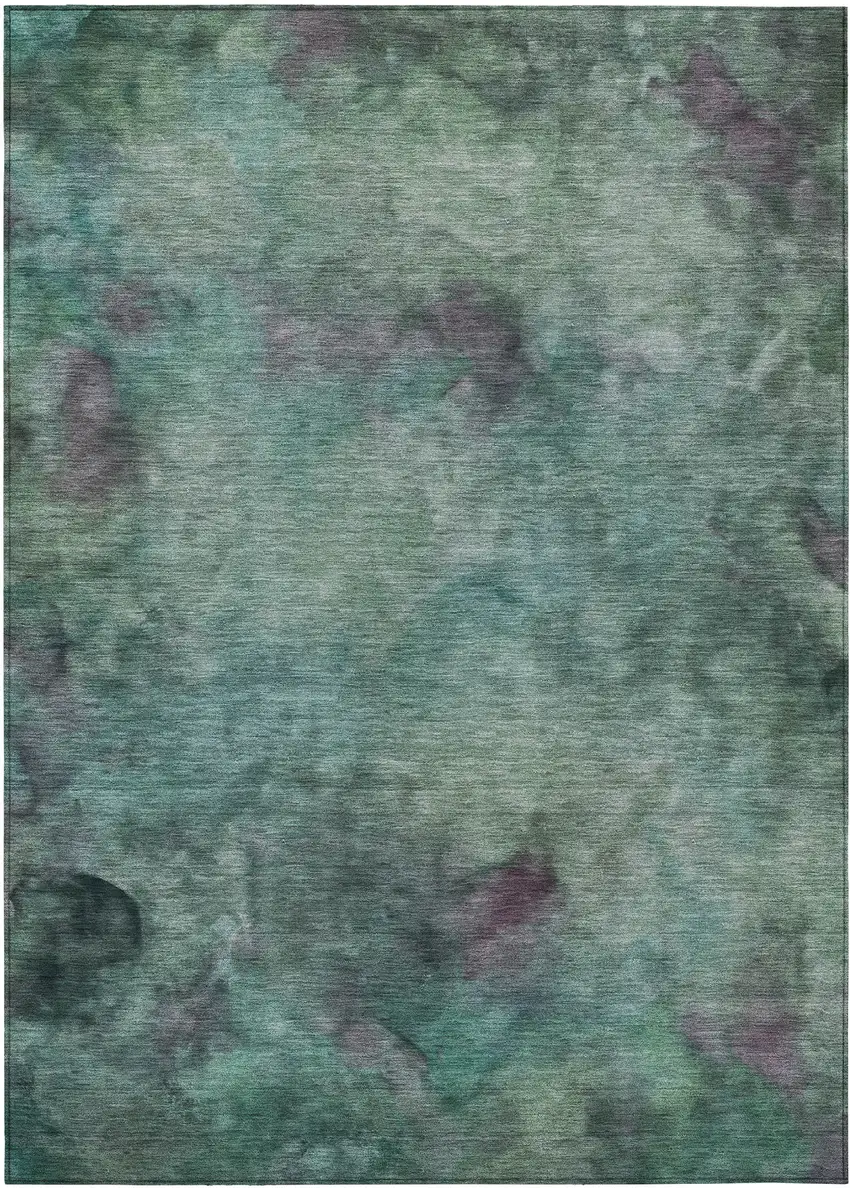 Teal Blue And Purple Abstract Washable Indoor Outdoor Area Rug Photo 2