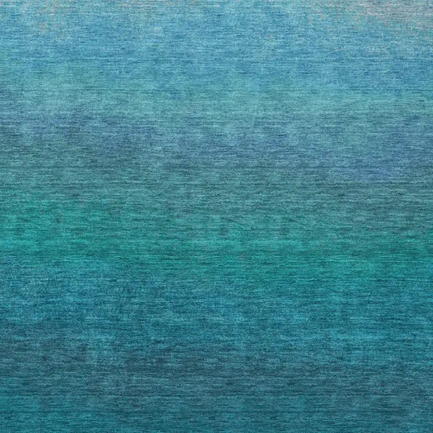 Teal Blue And Sky Blue Ombre Washable Indoor Outdoor Area Rug Photo 1