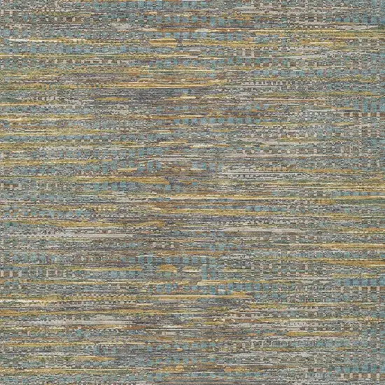 Teal Blue And Taupe Abstract Washable Indoor Outdoor Area Rug Photo 2