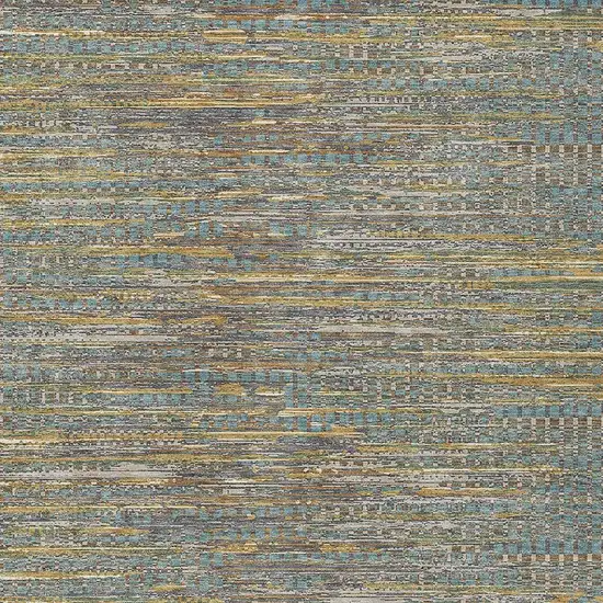 Teal Blue And Taupe Abstract Washable Indoor Outdoor Area Rug Photo 2