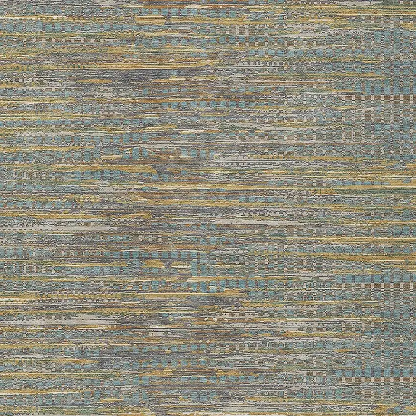 Teal Blue And Taupe Abstract Washable Indoor Outdoor Area Rug Photo 2