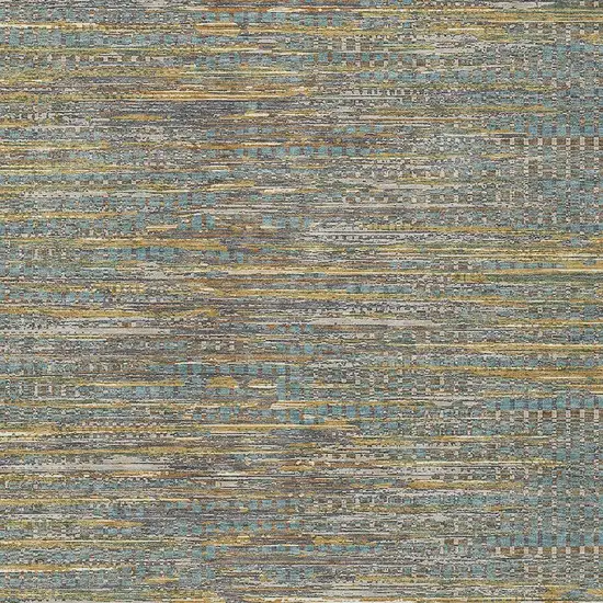 Teal Blue And Taupe Abstract Washable Indoor Outdoor Area Rug Photo 2