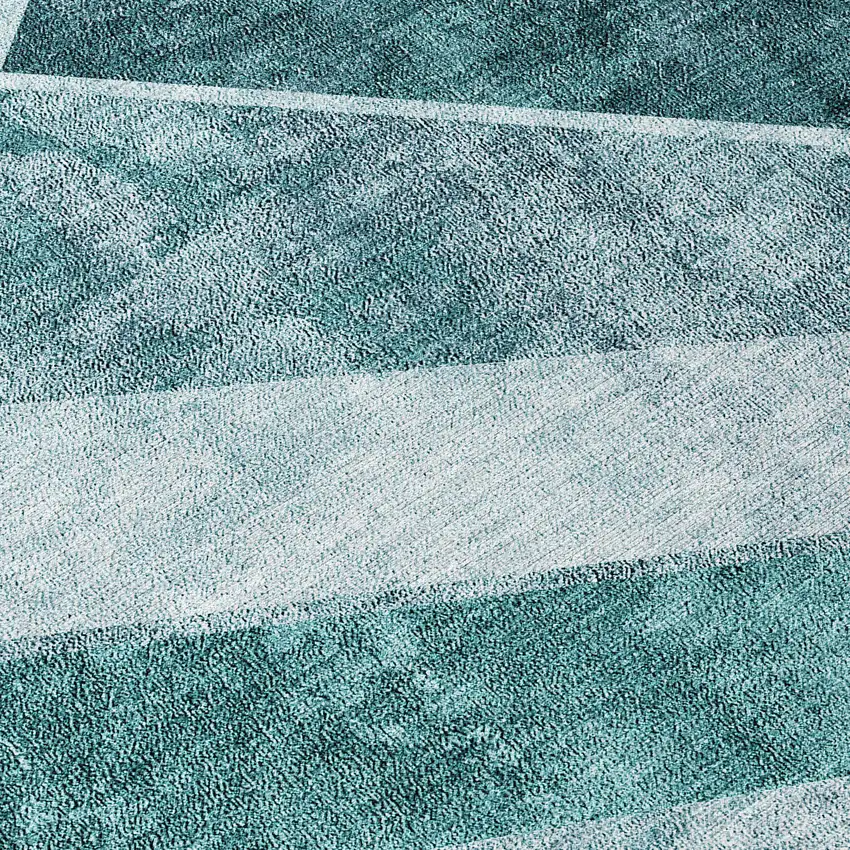 Teal Blue Aqua And Blue Geometric Washable Indoor Outdoor Area Rug Photo 6