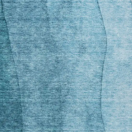 Teal Blue Aqua And Blue Ombre Washable Indoor Outdoor Area Rug Photo 5