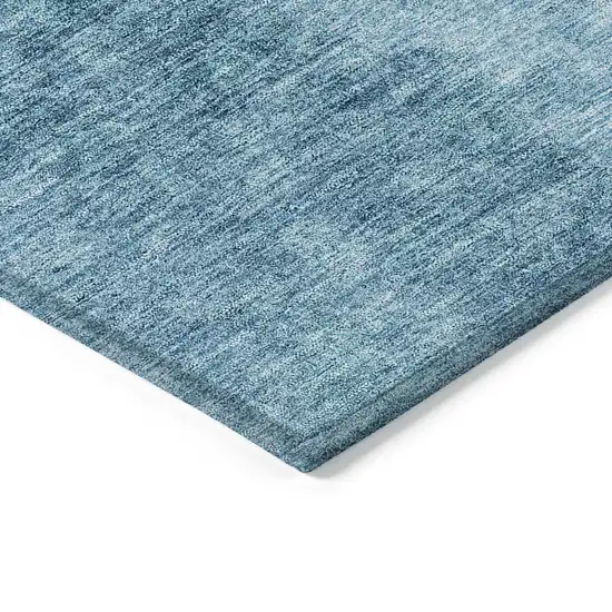 Teal Blue Aqua And Blue Ombre Washable Indoor Outdoor Area Rug Photo 4