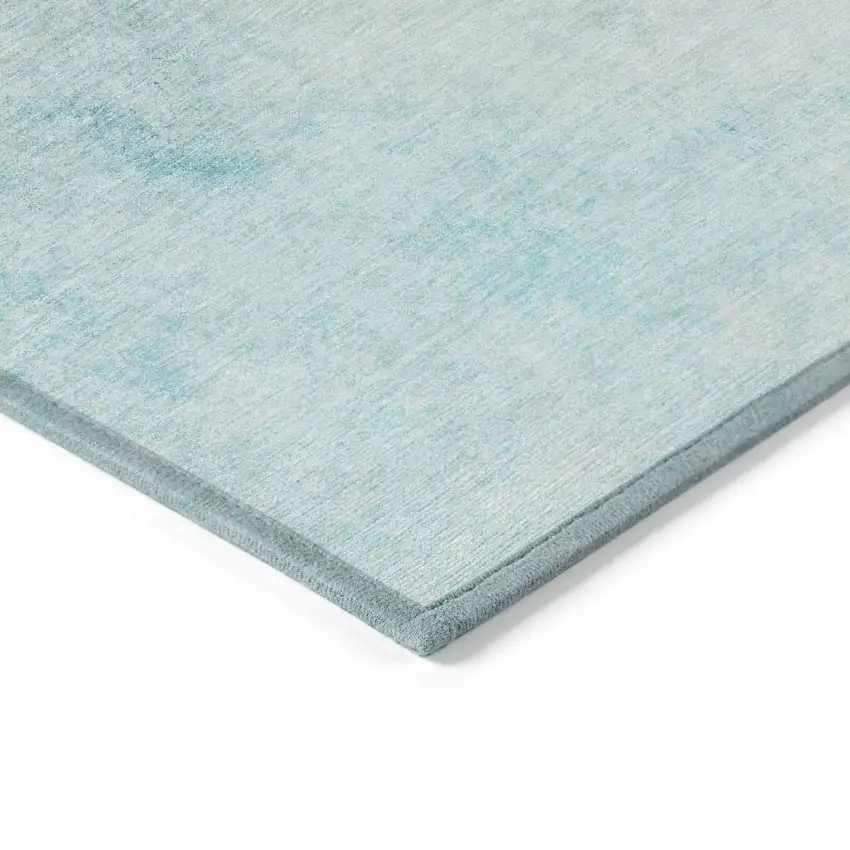 Teal Blue Aqua And Gray Ombre Washable Indoor Outdoor Area Rug Photo 4