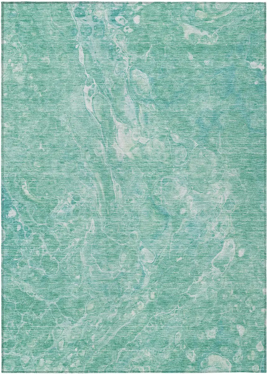 Teal Blue Aqua And Green Abstract Washable Indoor Outdoor Area Rug Photo 2