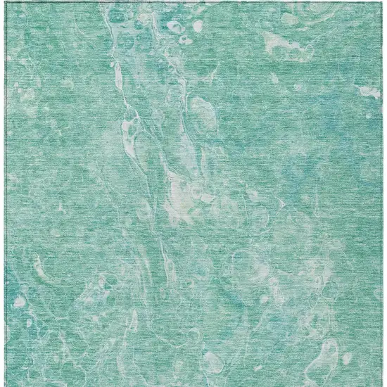 Teal Blue Aqua And Green Abstract Washable Indoor Outdoor Area Rug Photo 7
