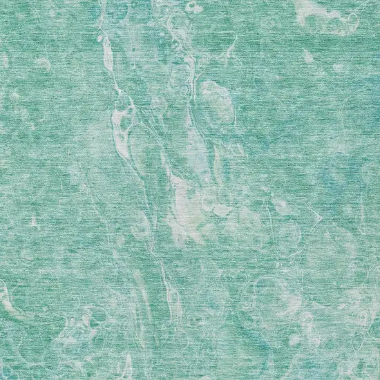 Teal Blue Aqua And Green Abstract Washable Indoor Outdoor Area Rug Photo 6