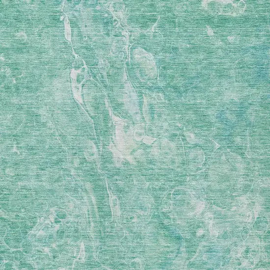 Teal Blue Aqua And Green Abstract Washable Indoor Outdoor Area Rug Photo 6