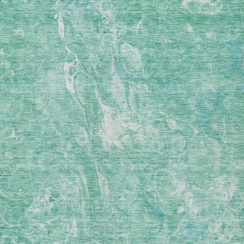 Teal Blue Aqua And Green Abstract Washable Indoor Outdoor Area Rug Photo 6