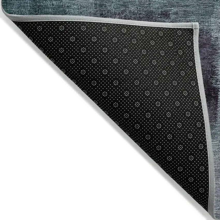 Teal Blue Aqua And Ivory Abstract Washable Indoor Outdoor Area Rug Photo 4