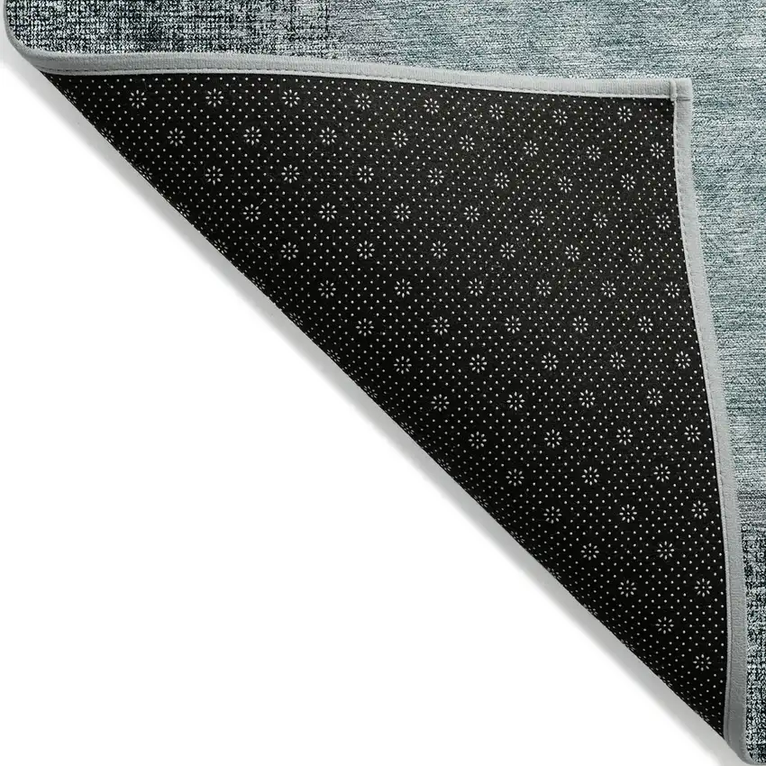 Teal Blue Aqua And Ivory Geometric Washable Indoor Outdoor Area Rug Photo 4