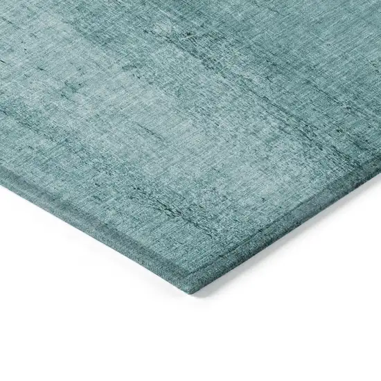Teal Blue Aqua And Ivory Nautical Washable Indoor Outdoor Area Rug Photo 3