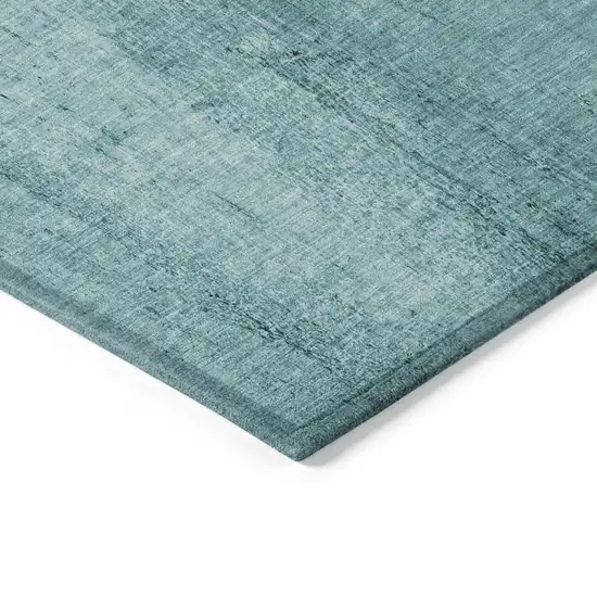 Teal Blue Aqua And Ivory Nautical Washable Indoor Outdoor Area Rug Photo 3