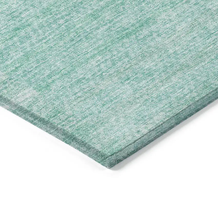 Teal Blue Aqua And Ivory Striped Washable Indoor Outdoor Area Rug Photo 4