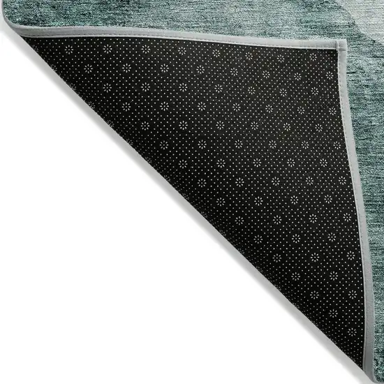 Teal Blue Aqua And Mint Green Abstract Washable Indoor Outdoor Area Rug Photo 2
