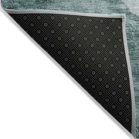 Teal Blue Aqua And Mint Green Abstract Washable Indoor Outdoor Area Rug Photo 4