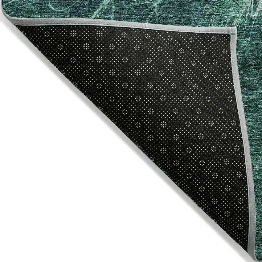 Teal Blue Aqua And Turquoise Abstract Washable Indoor Outdoor Area Rug Photo 4