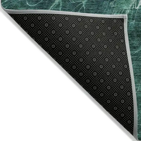 Teal Blue Aqua And Turquoise Abstract Washable Indoor Outdoor Area Rug Photo 4