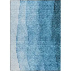Photo of Teal Blue Aqua And Turquoise Ombre Washable Indoor Outdoor Area Rug