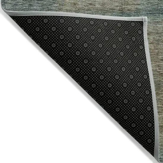 Teal Blue Brown And Taupe Abstract Washable Indoor Outdoor Area Rug Photo 2