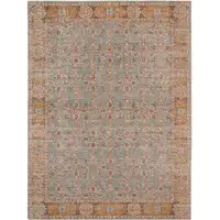 Photo of Teal Blue Floral Power Loom Area Rug With Fringe