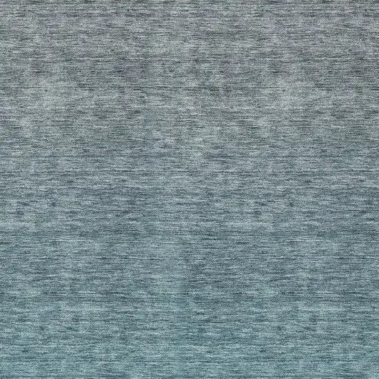 Teal Blue Gray And Charcoal Ombre Washable Indoor Outdoor Area Rug Photo 6