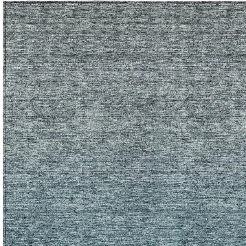 Teal Blue Gray And Charcoal Ombre Washable Indoor Outdoor Area Rug Photo 6